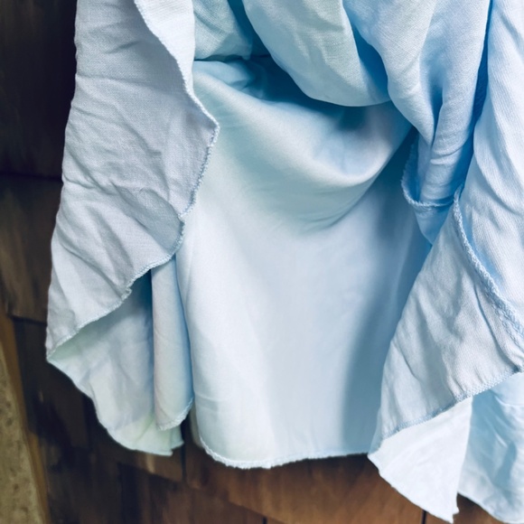 Trixxi Women’s Juniors Fit & Flare Mini Light Blue Dress Short Sleeve Ruffle - Picture 16 of 17